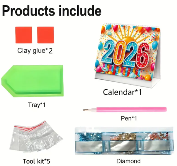 Diamond Painting Kalender 2026 13 teilig